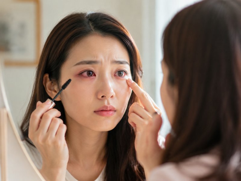 涂睫毛膏后眼睛发红是什么原因?可能是过敏或细菌感染