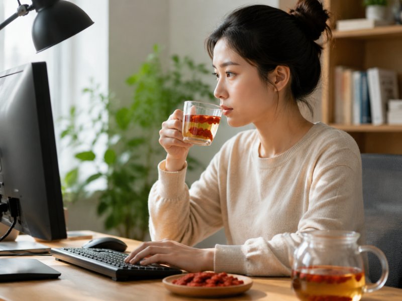 每天对着电脑8小时，如何吃枸杞才能有效预防近视加重？