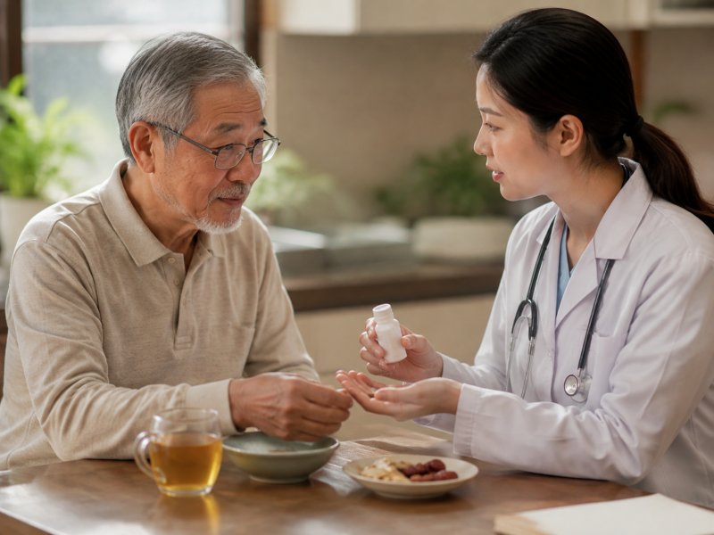 家里老人得了萎缩性胃炎，降胃健脾汤和西药一起吃会不会有冲突？