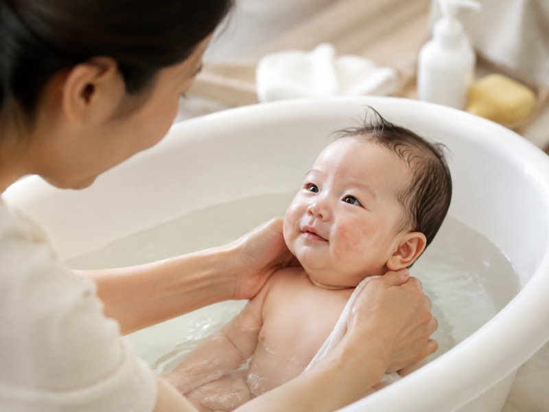 奶癣宝宝洗澡水温多少合适?日常护理还要注意什么?