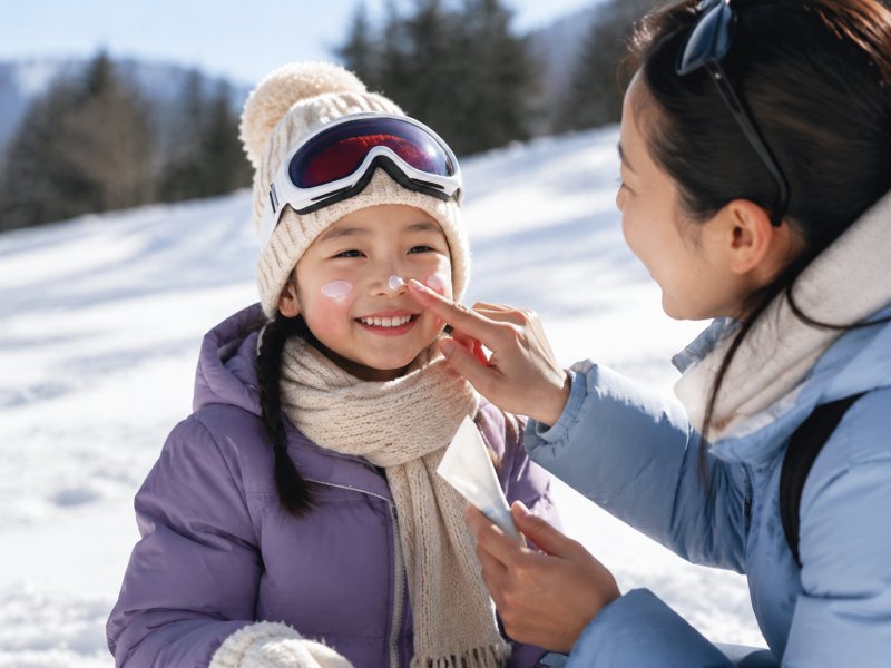 孩子冬天户外玩雪要不要防晒?怎么选儿童专用的温和防晒