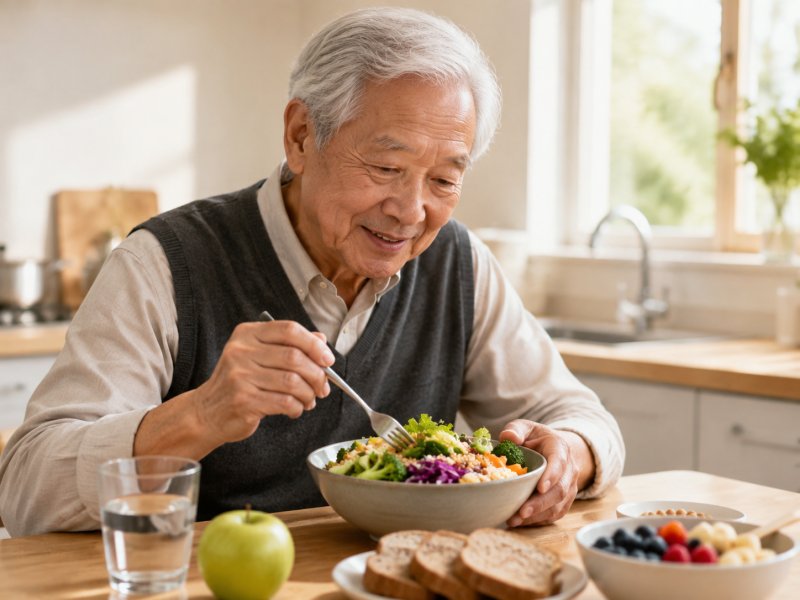 老年人得了胃下垂，日常饮食上能不能吃高纤维食物来帮助恢复？