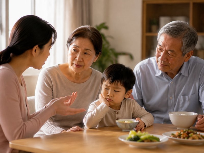 老人总给孩子吃汤泡饭导致厌食,怎么跟家人沟通喂养方式?