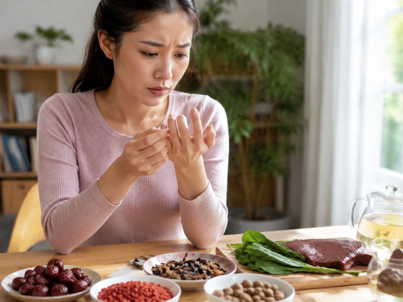 女性指甲苍白没血色，是否暗示肝血虚？搭配什么食物养肝